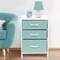 Sorbus Nightstand with 3 Drawers - Furniture Storage for Bedroom, Closet, Office Organization - Steel Frame, Wood Top, Pastel Fabric Bin